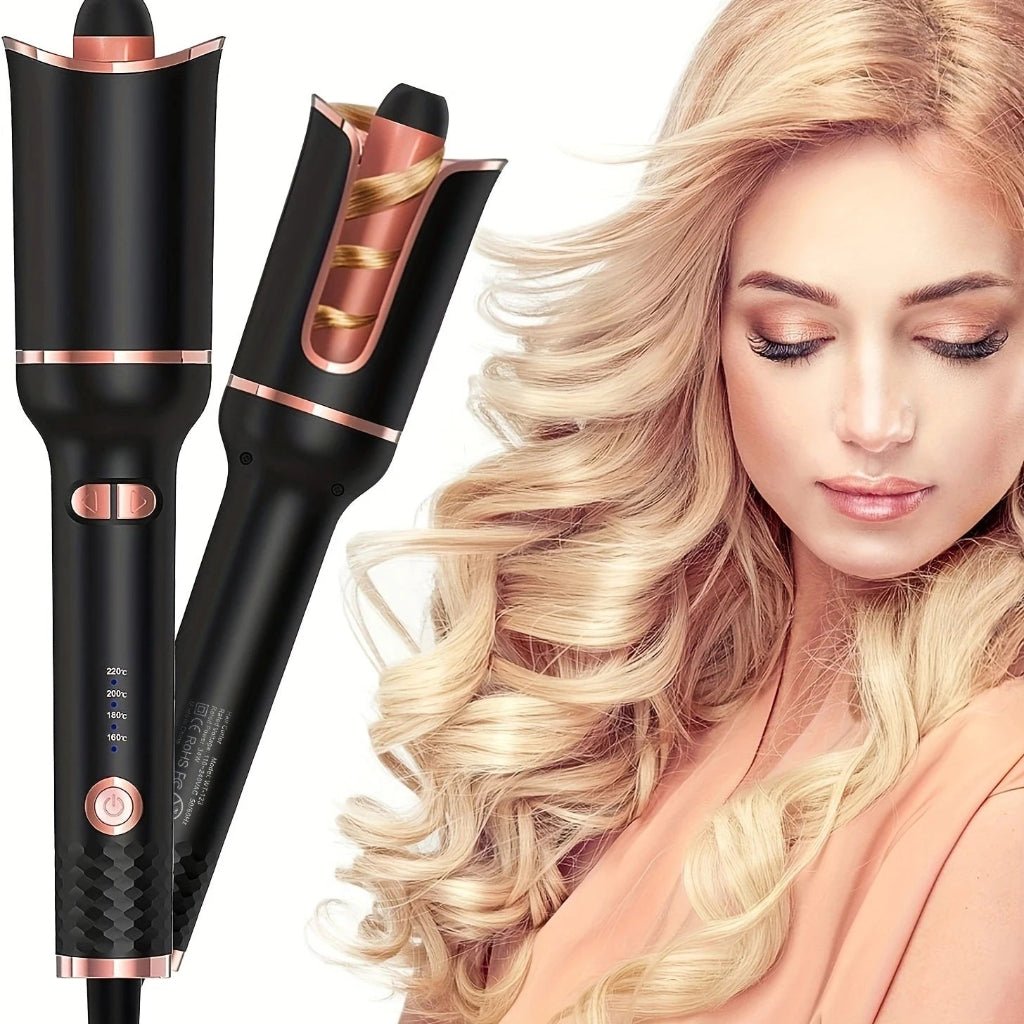 CurlNova Automatic Ceramic Curling Iron — Motorized Rotating Barrel
