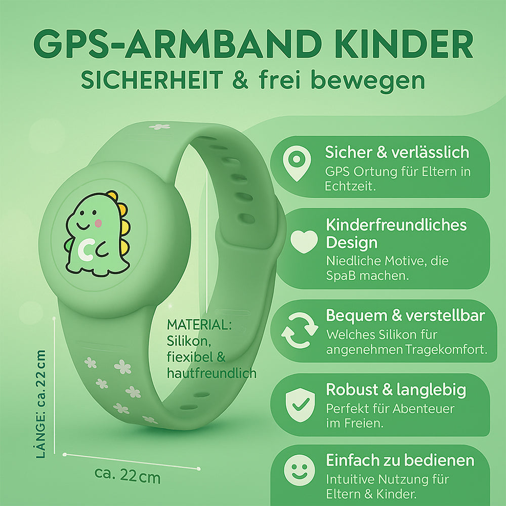Kids' Smart GPS Tracker Bracelet — Adjustable Silicone Strap