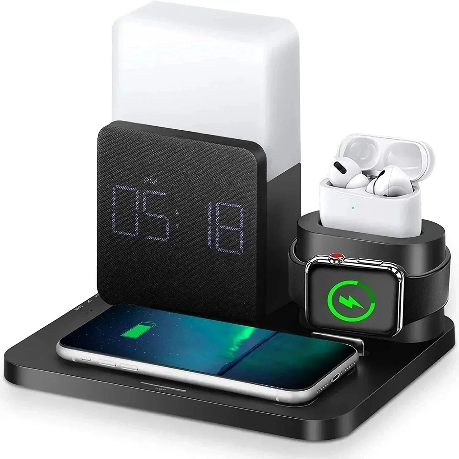 Viora 4-In-1 Fast Wireless Charging Alarm Lamp Station