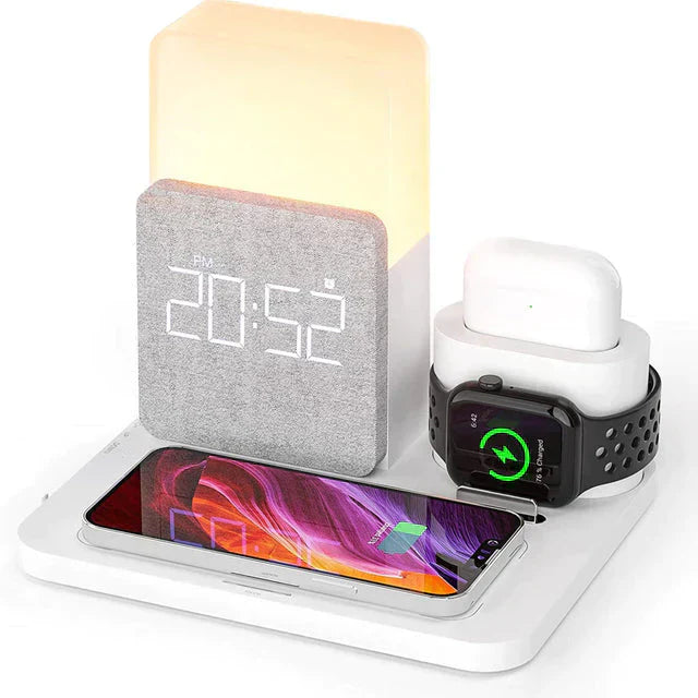 Viora 4-In-1 Fast Wireless Charging Alarm Lamp Station