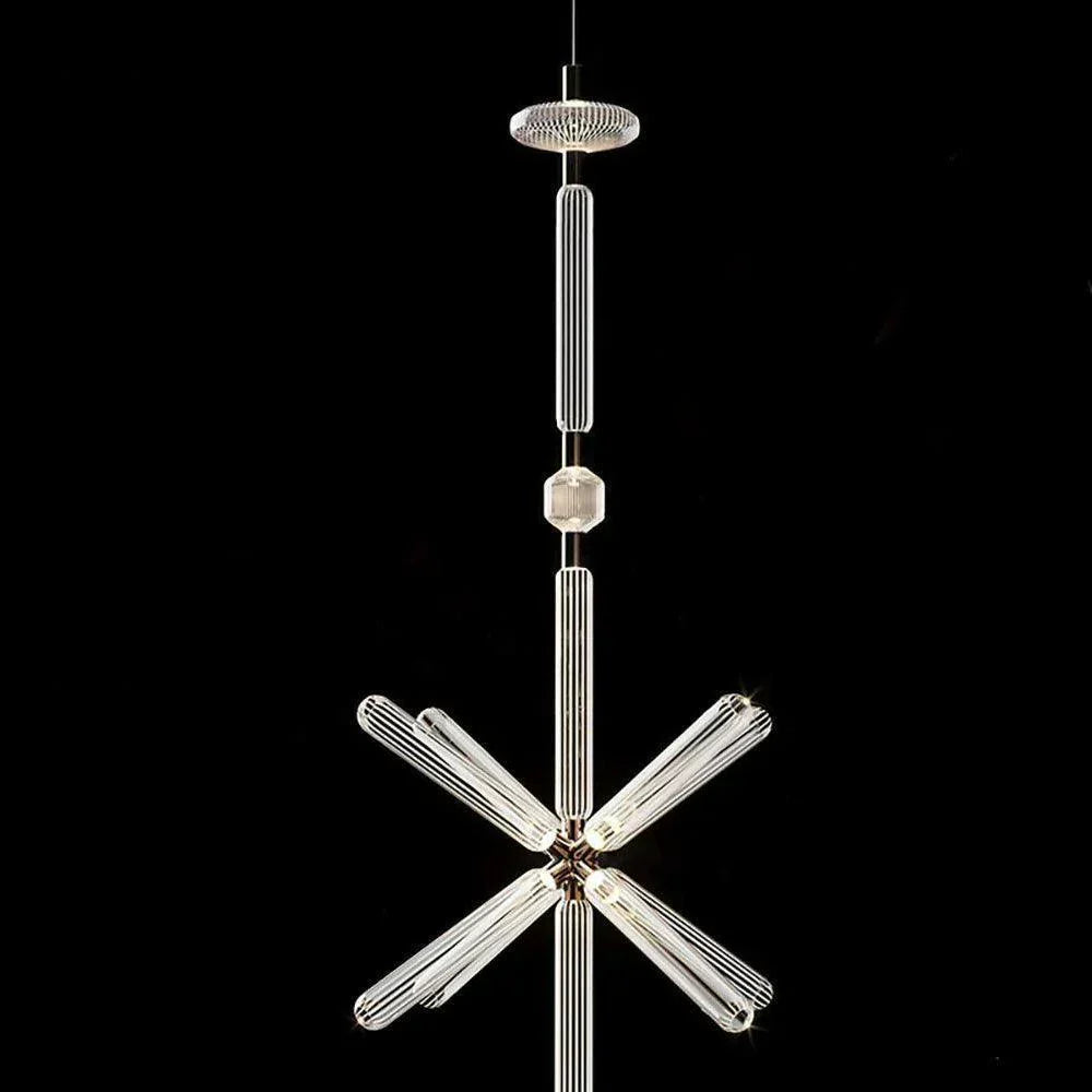 Lumenara Tube Pendant Light With Elegant Crystal Cylinders