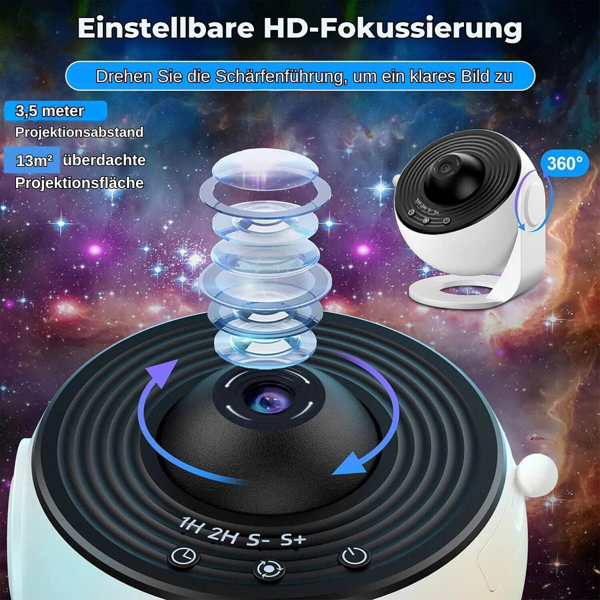 Proiettore di stelle Galactic Glow 13-in-1 — Display luminoso cosmico