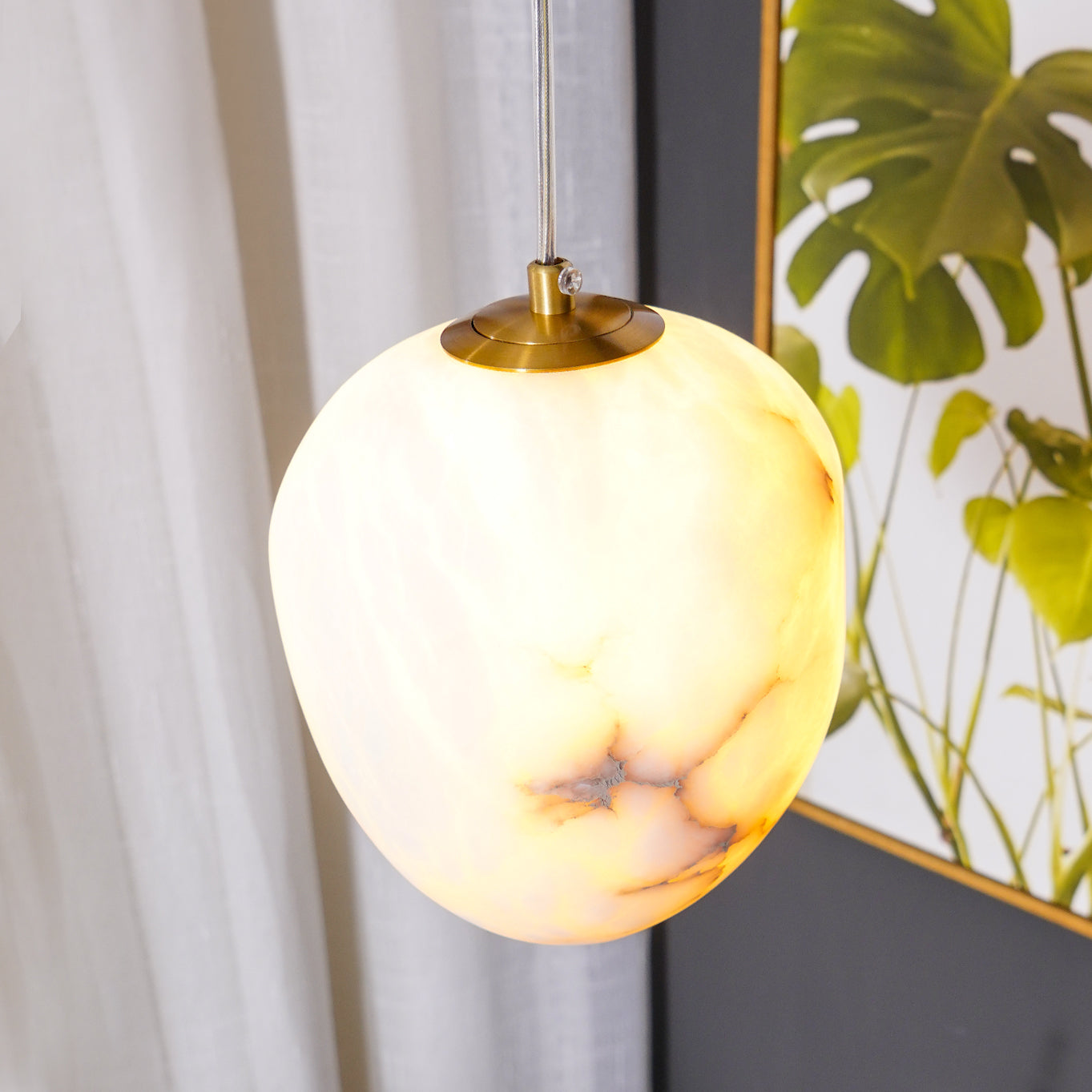 Goose Pendant Lamp Alabaster Brass Sophistication | ventumra