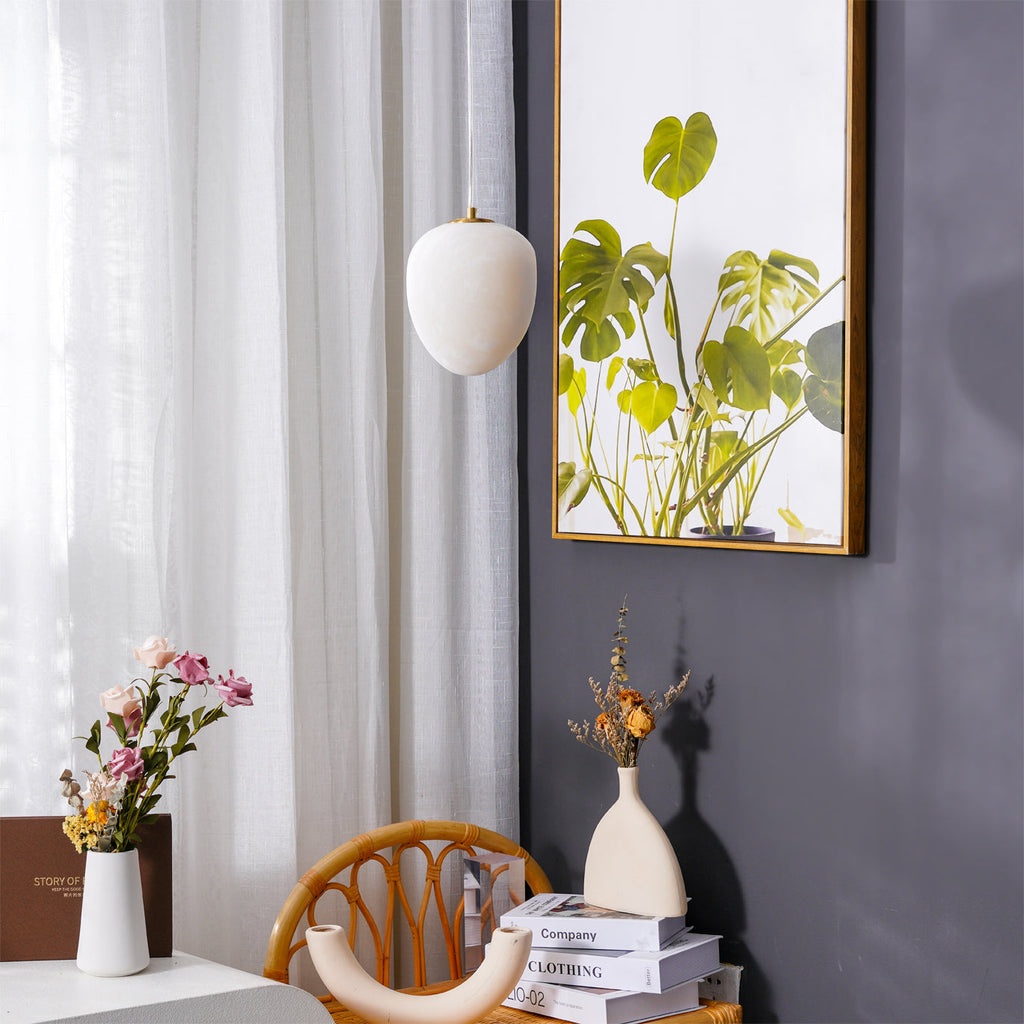 Goose Pendant Lamp Alabaster Brass Sophistication | ventumra