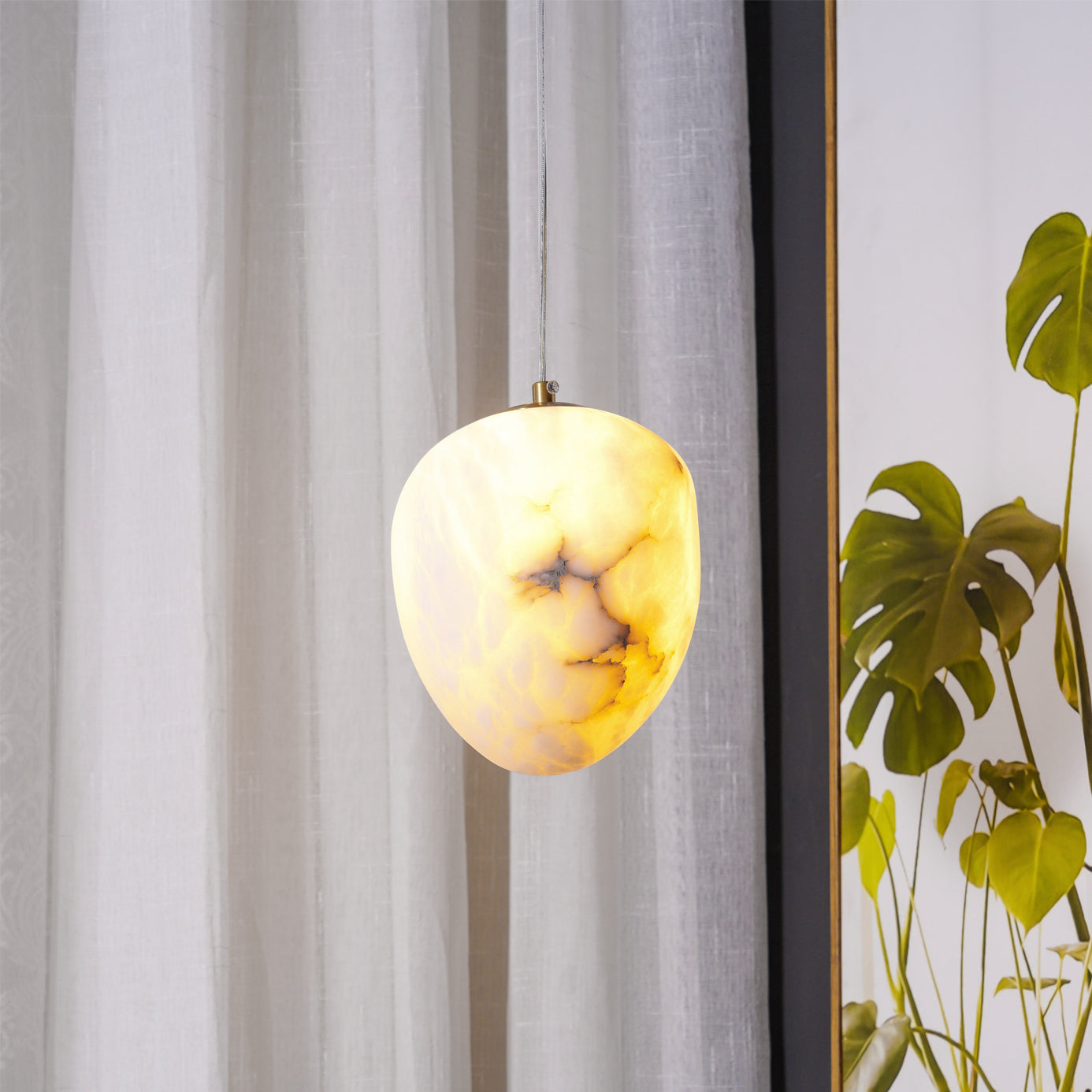 Goose Pendant Lamp Alabaster Brass Sophistication | ventumra