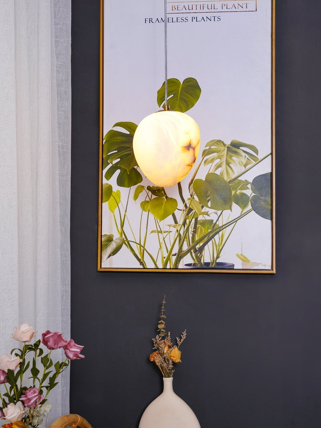 Goose Pendant Lamp Alabaster Brass Sophistication | ventumra
