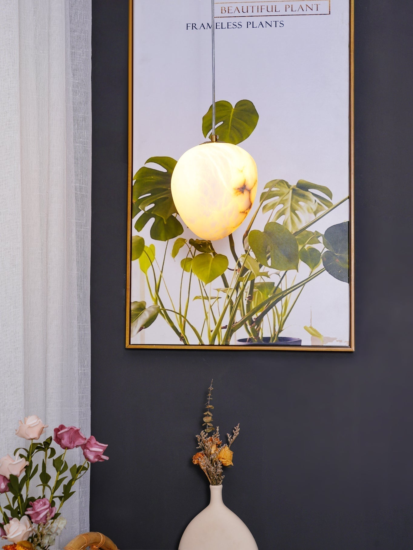 Goose Pendant Lamp Alabaster Brass Sophistication | ventumra