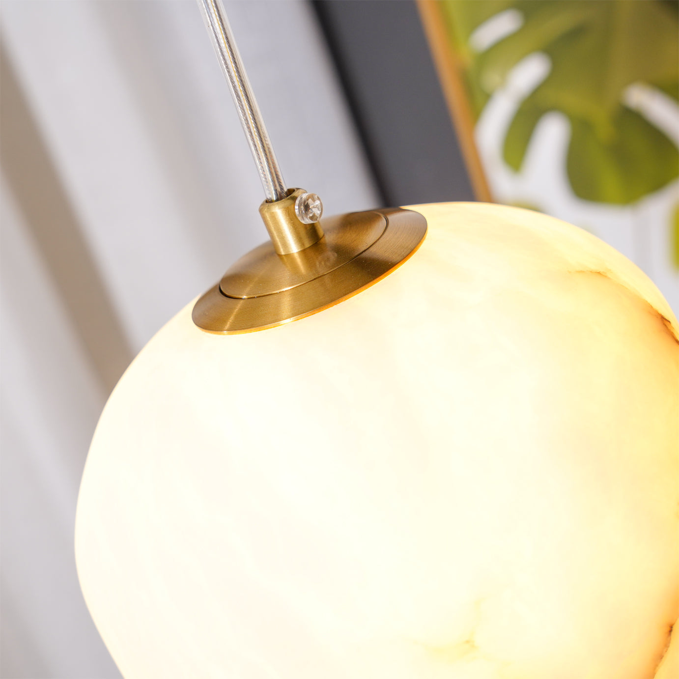 Goose Pendant Lamp Alabaster Brass Sophistication | ventumra