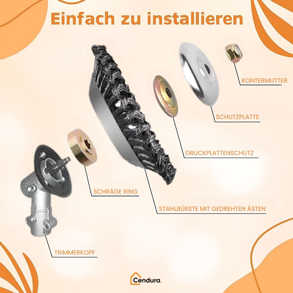 GardenFix Weed Trimmer with 36 Steel Brush Bristles