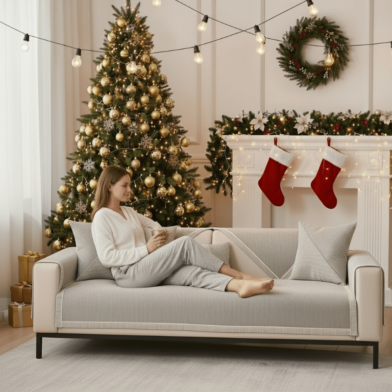TerraWeave Non-Slip Cotton Linen Sofa Cover
