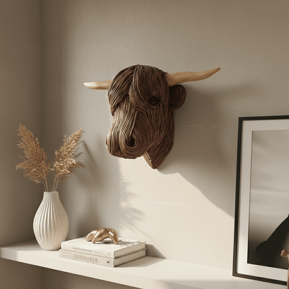 PastureCraft ko-vægskulptur — elegant indretning i landhusstil