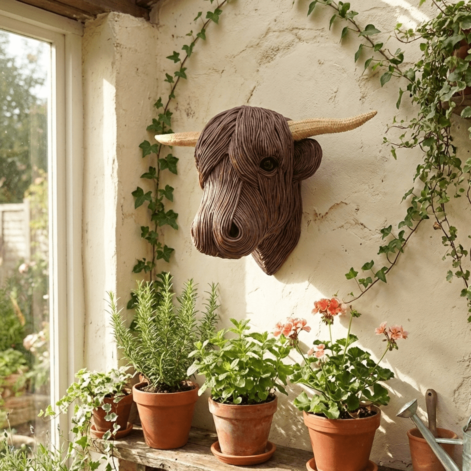 PastureCraft ko-vægskulptur — elegant indretning i landhusstil