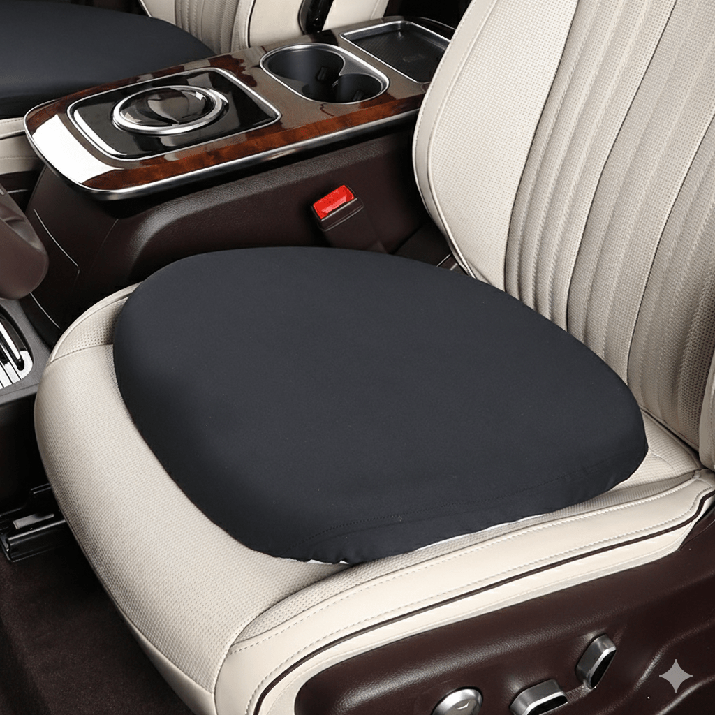 DriveEase Integrated Car Neck and Lumbar Support Cushion — Memory Foam Core