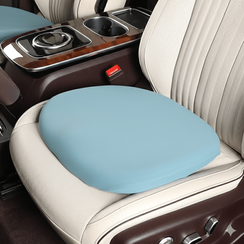 DriveEase Integrated Car Neck and Lumbar Support Cushion — Memory Foam Core