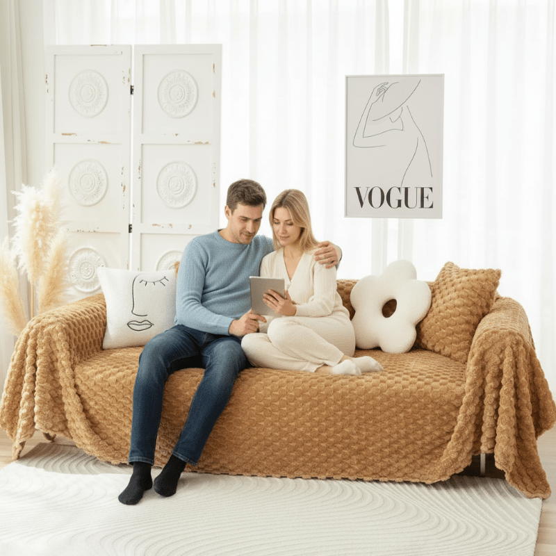 Velora Anti Scratch Protection Plush Chenille Sofa Cover