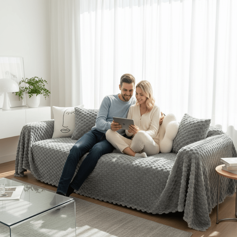 Velora Anti Scratch Protection Plush Chenille Sofa Cover