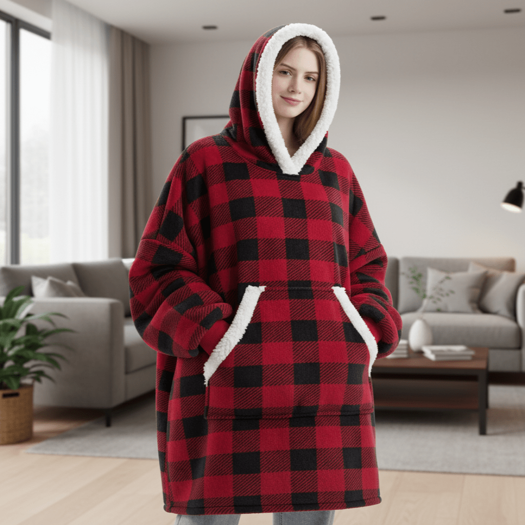 CozyNest Fleece Hoodie Blanket — Mobile Sleeping Quilt Hybrid
