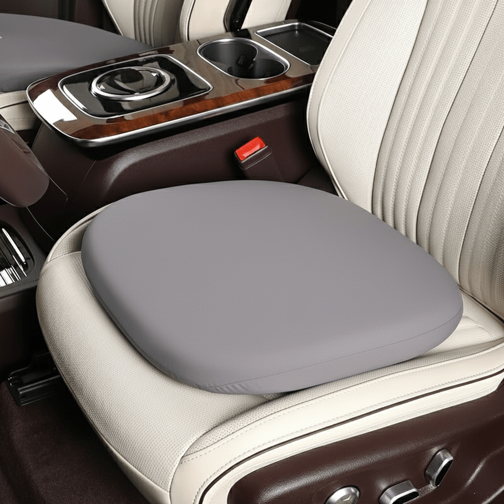 DriveEase Integrated Car Neck and Lumbar Support Cushion — Memory Foam Core