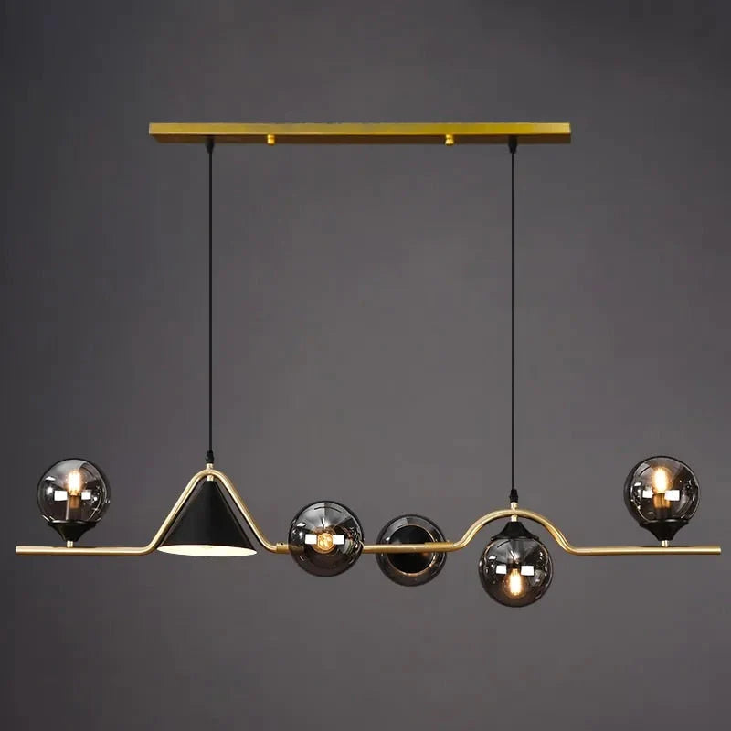 Arisha Modern LED Pendant Light Black/Gold Glass Living Room/Bedroom | ventumra