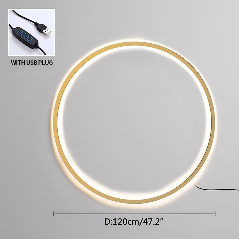 مصباح جداري دائري بتقنية LED وتصميم حلقي مستدير لغرفة المعيشة | فينتومرا