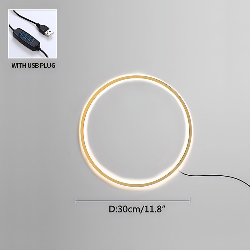 مصباح جداري دائري بتقنية LED وتصميم حلقي مستدير لغرفة المعيشة | فينتومرا