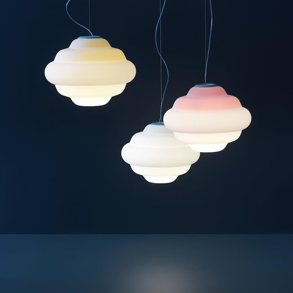AuroraMist Gradient Matte Glass Pendant Light Multicolor LED