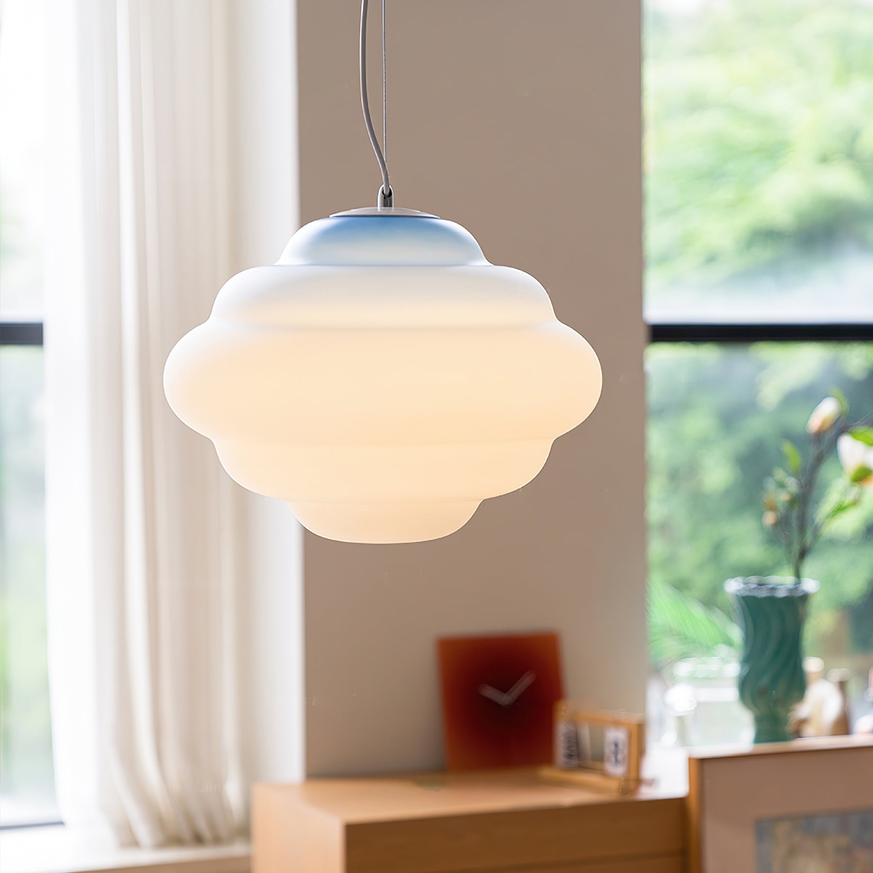 AuroraMist Gradient Matte Glass Pendant Light Multicolor LED