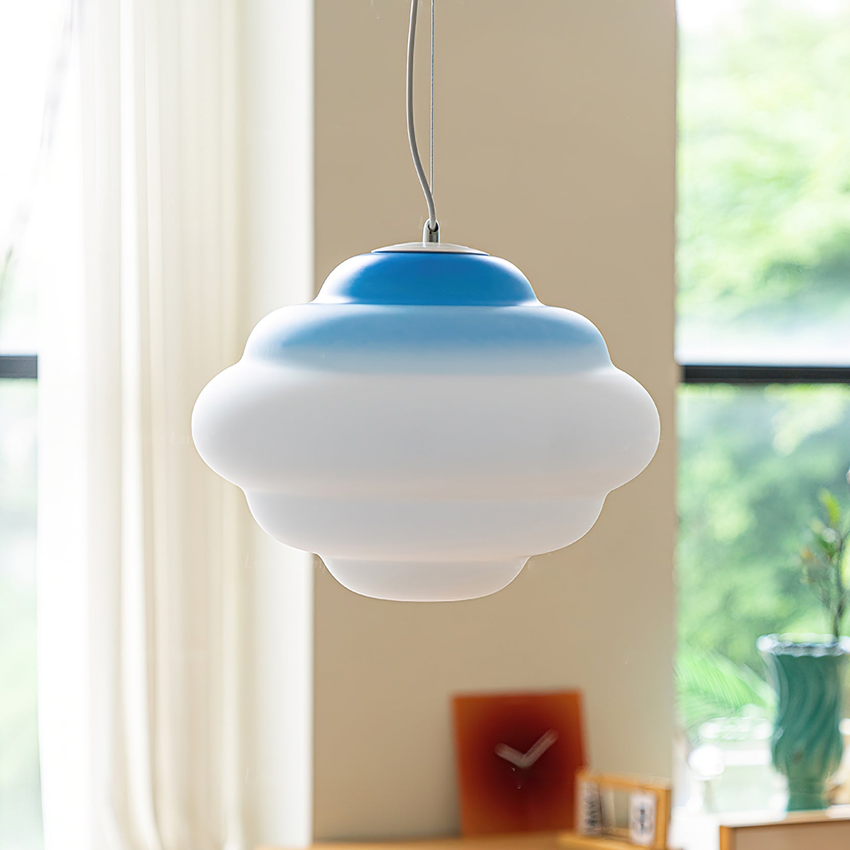 AuroraMist Gradient Matte Glass Pendant Light Multicolor LED