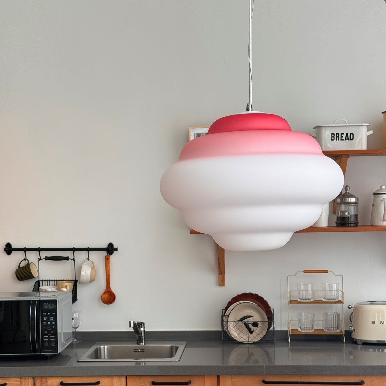 AuroraMist Gradient Matte Glass Pendant Light Multicolor LED