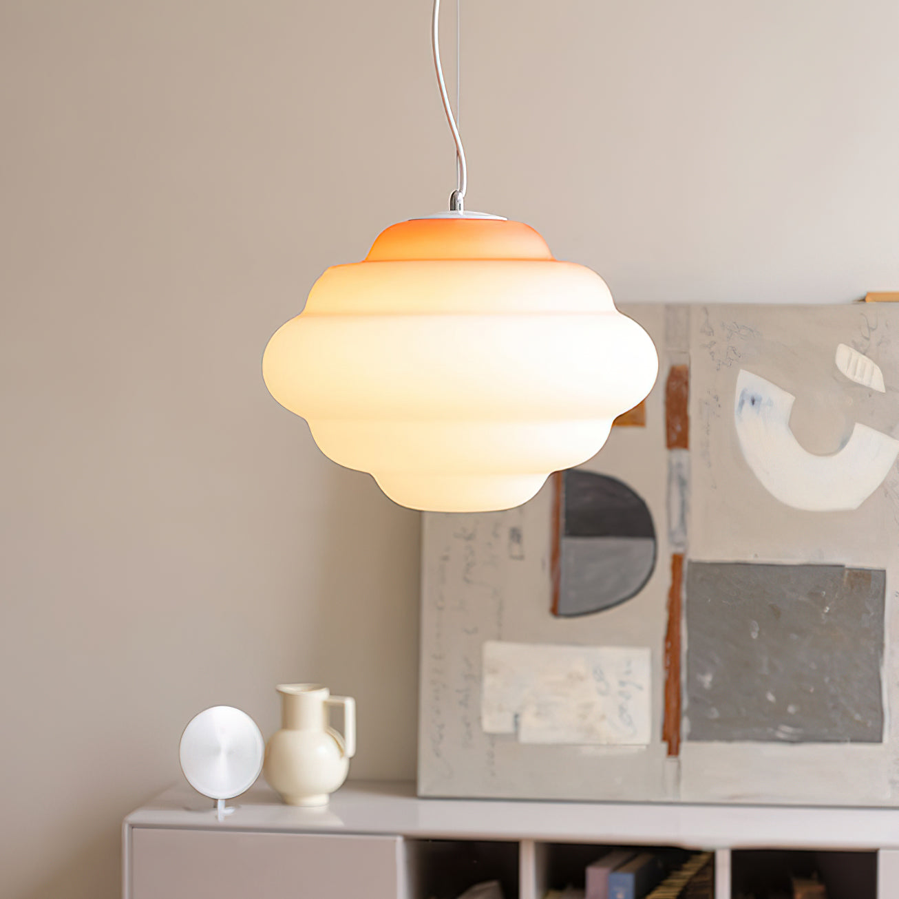AuroraMist Gradient Matte Glass Pendant Light Multicolor LED