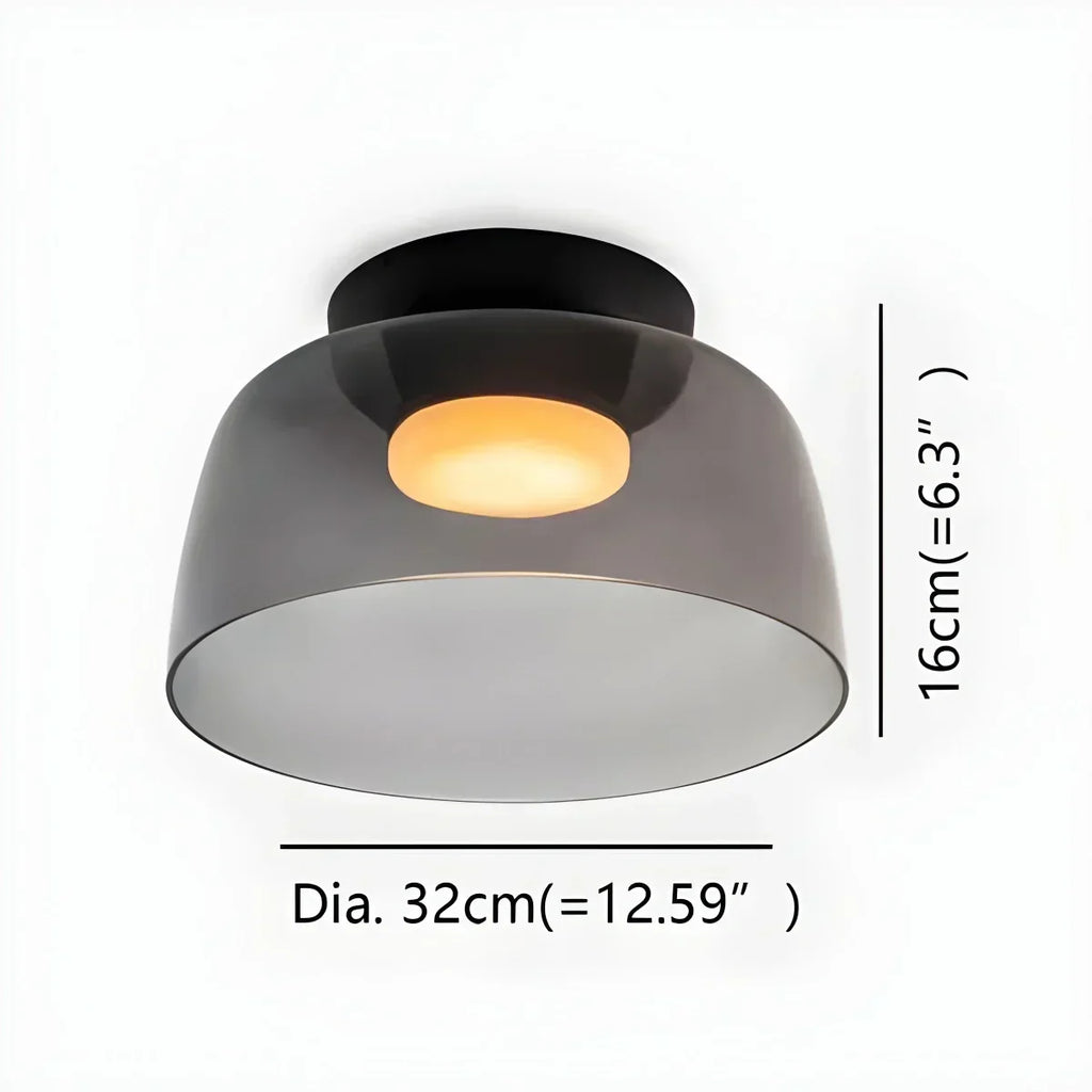 Cozy Bedroom Ceiling Light With Colored Glass Glow | Ventumra