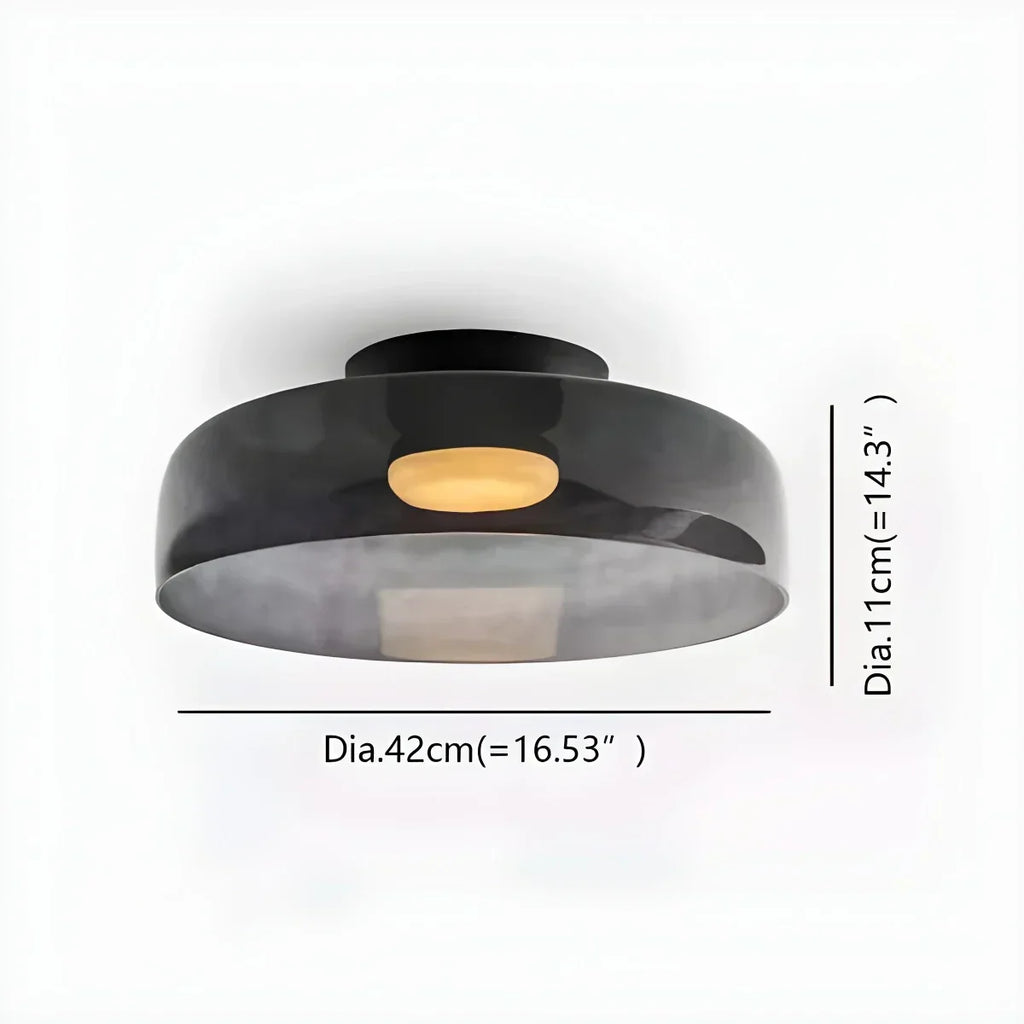 Cozy Bedroom Ceiling Light With Colored Glass Glow | Ventumra