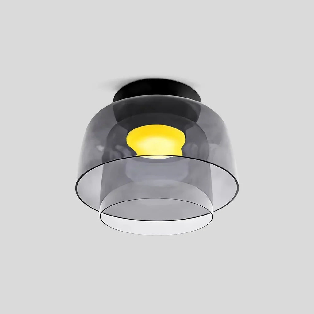 Cozy Bedroom Ceiling Light With Colored Glass Glow | Ventumra