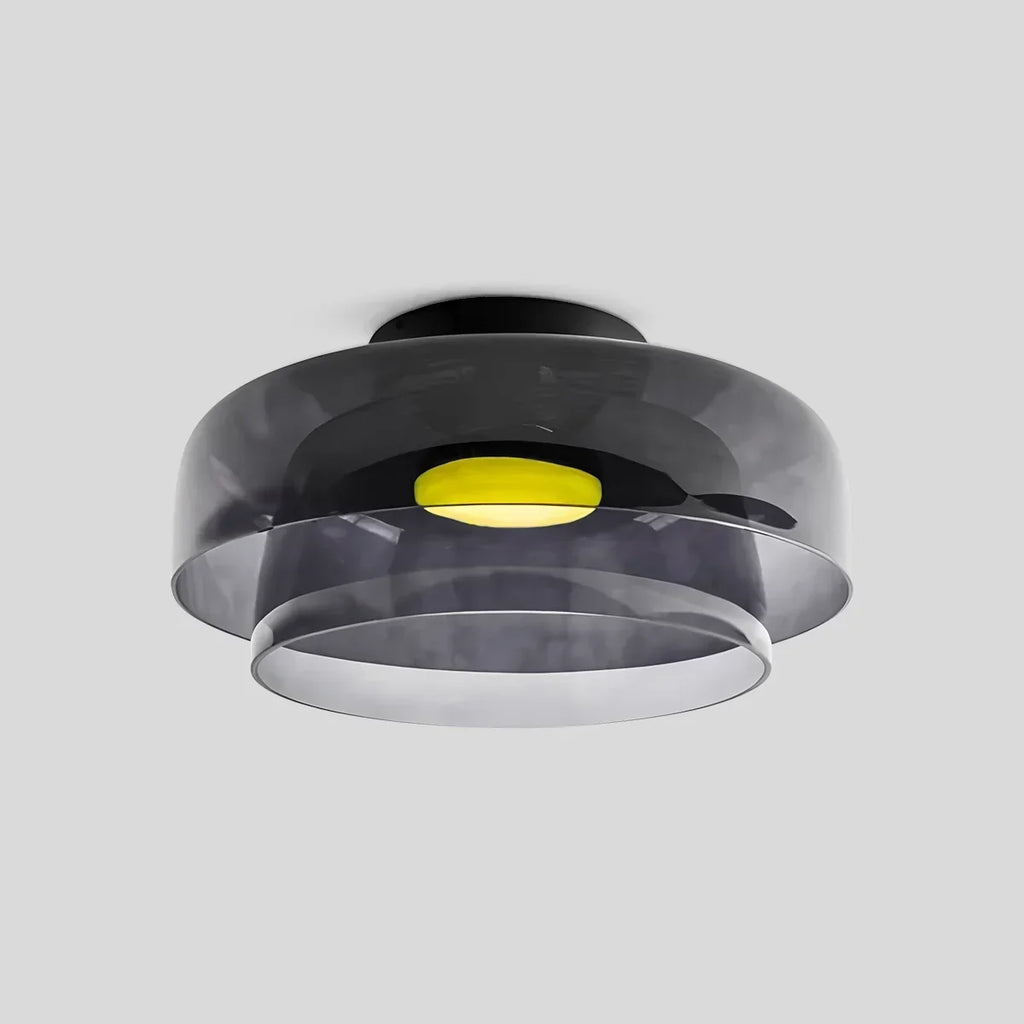 Cozy Bedroom Ceiling Light With Colored Glass Glow | Ventumra