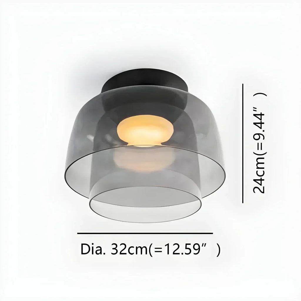 Cozy Bedroom Ceiling Light With Colored Glass Glow | Ventumra