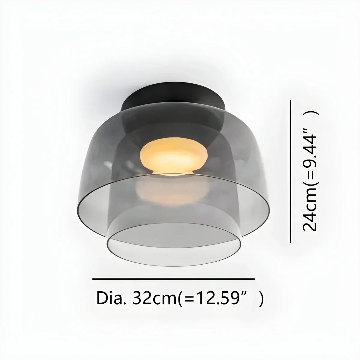 Cozy Bedroom Ceiling Light With Colored Glass Glow | Ventumra
