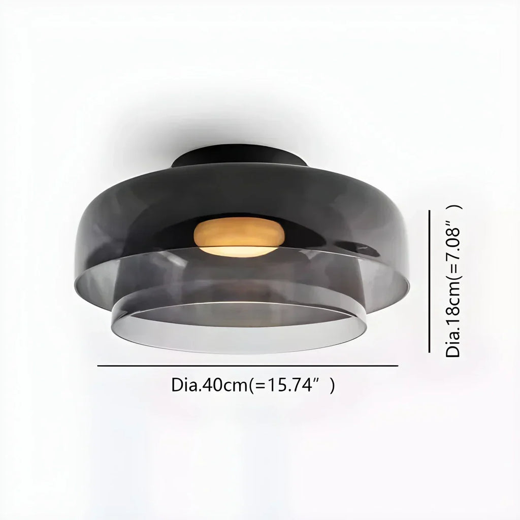 Cozy Bedroom Ceiling Light With Colored Glass Glow | Ventumra
