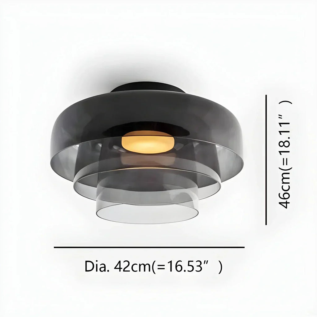 Cozy Bedroom Ceiling Light With Colored Glass Glow | Ventumra
