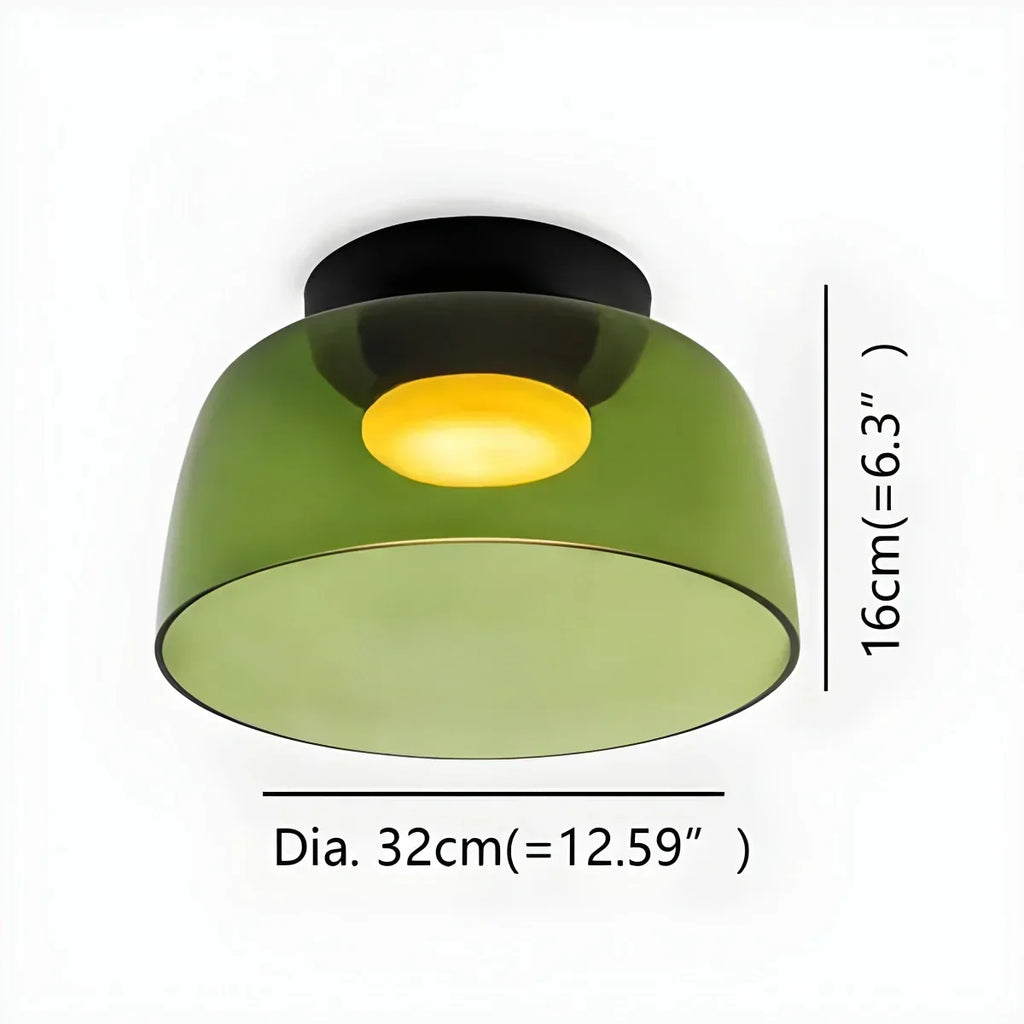 Cozy Bedroom Ceiling Light With Colored Glass Glow | Ventumra