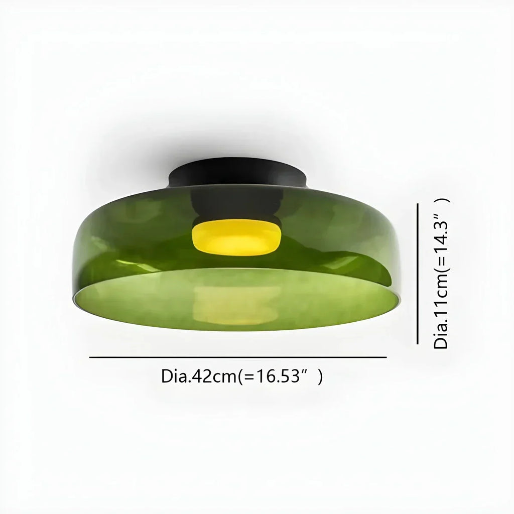 Cozy Bedroom Ceiling Light With Colored Glass Glow | Ventumra