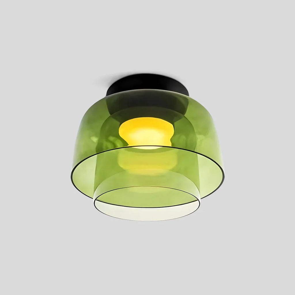 Cozy Bedroom Ceiling Light With Colored Glass Glow | Ventumra