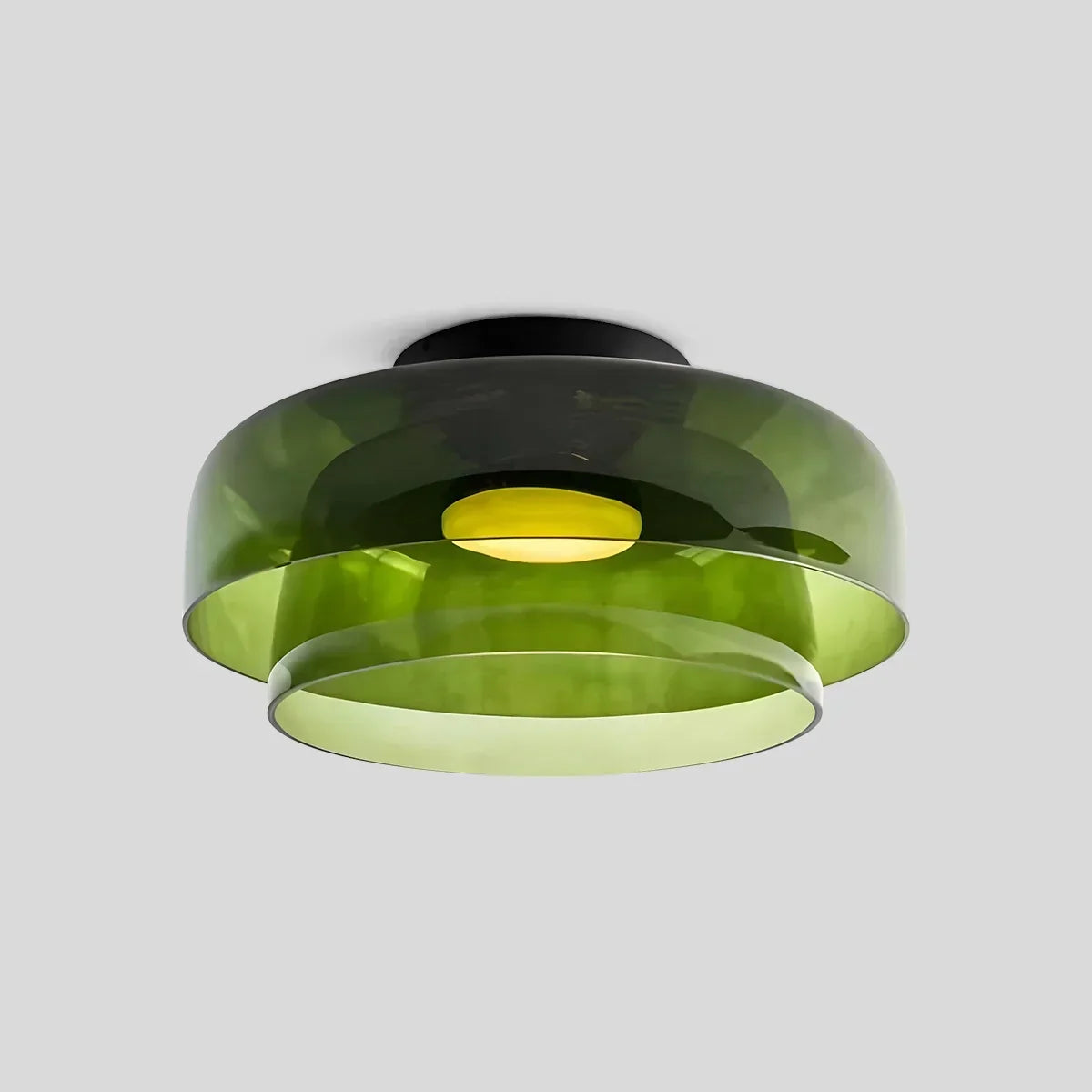 Cozy Bedroom Ceiling Light With Colored Glass Glow | Ventumra