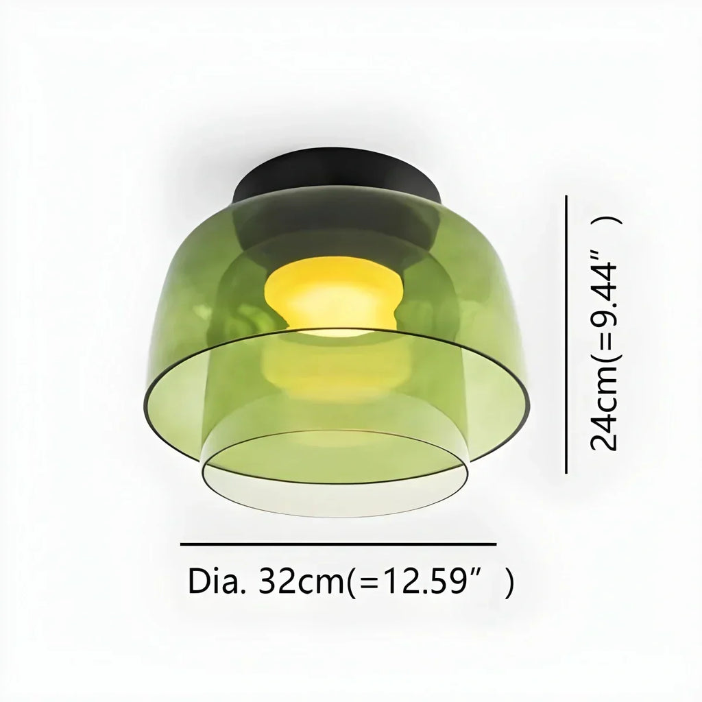 Cozy Bedroom Ceiling Light With Colored Glass Glow | Ventumra