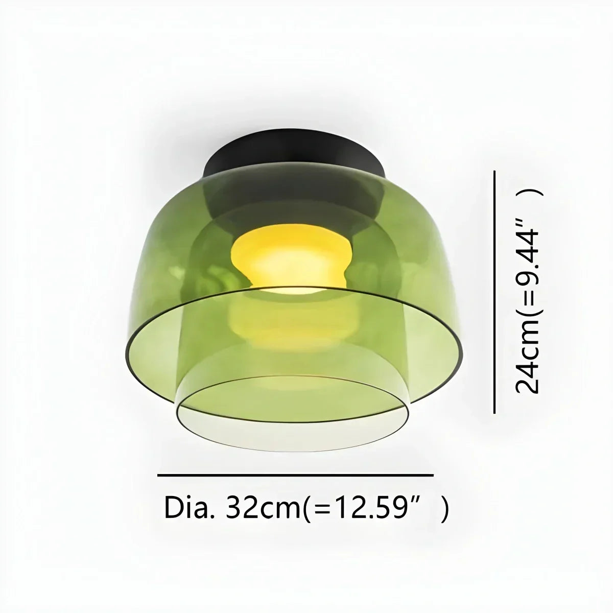 Cozy Bedroom Ceiling Light With Colored Glass Glow | Ventumra
