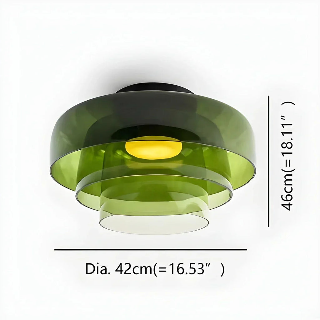 Cozy Bedroom Ceiling Light With Colored Glass Glow | Ventumra