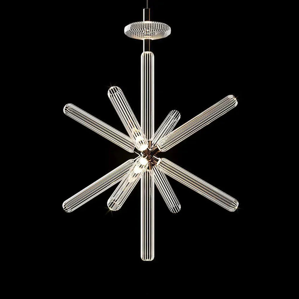 Lumenara Tube Pendant Light With Elegant Crystal Cylinders