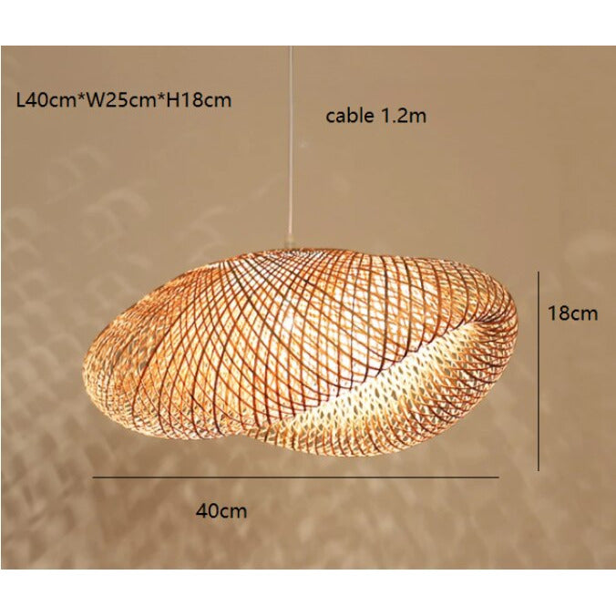 Novari Weave Pendant Light With Hand Knitted Bamboo Detailing