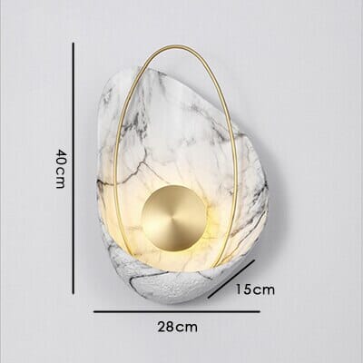 Luxurious Faux Marble Wall Lamp With Geometric Shell Pattern