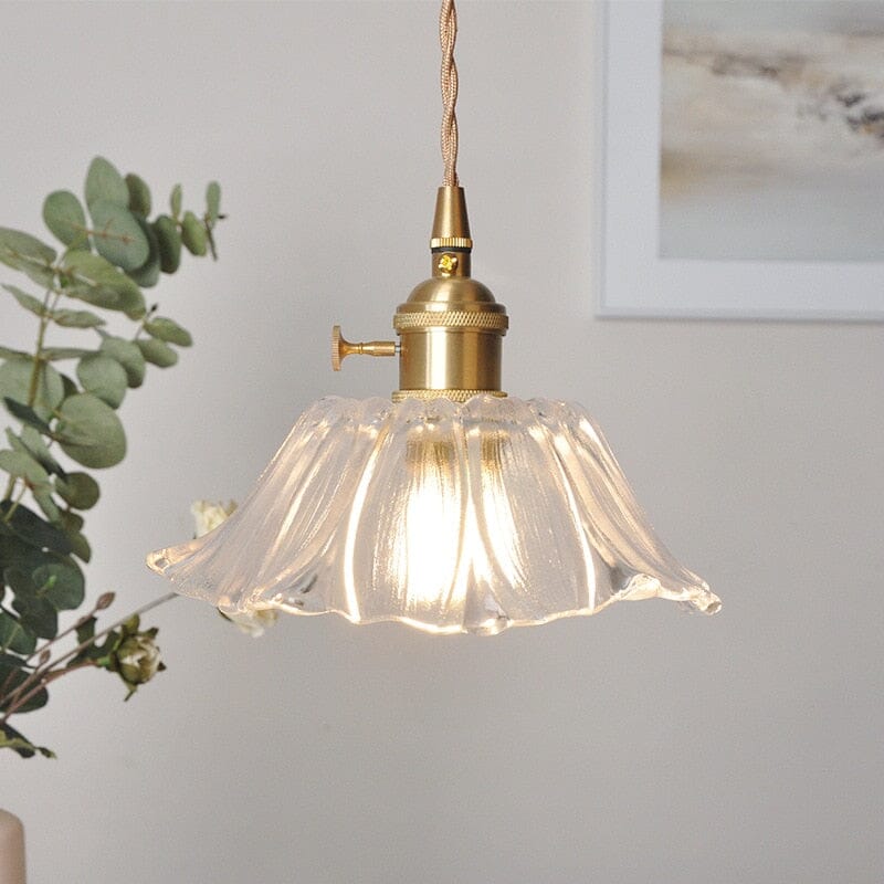 FloraGlass Nordic Flower Pendant Light for Living Rooms