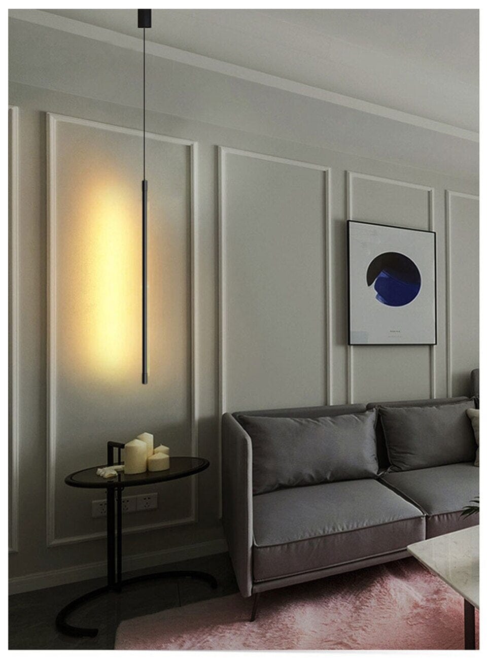 Luxe Linear LED Bedside Pendant Lamps for Cozy Bedrooms